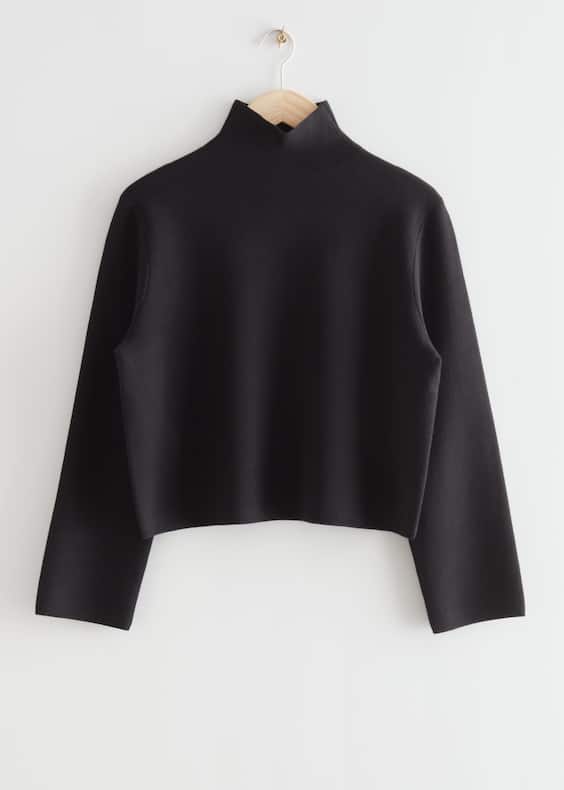 Boxy Turtleneck Knit Sweater