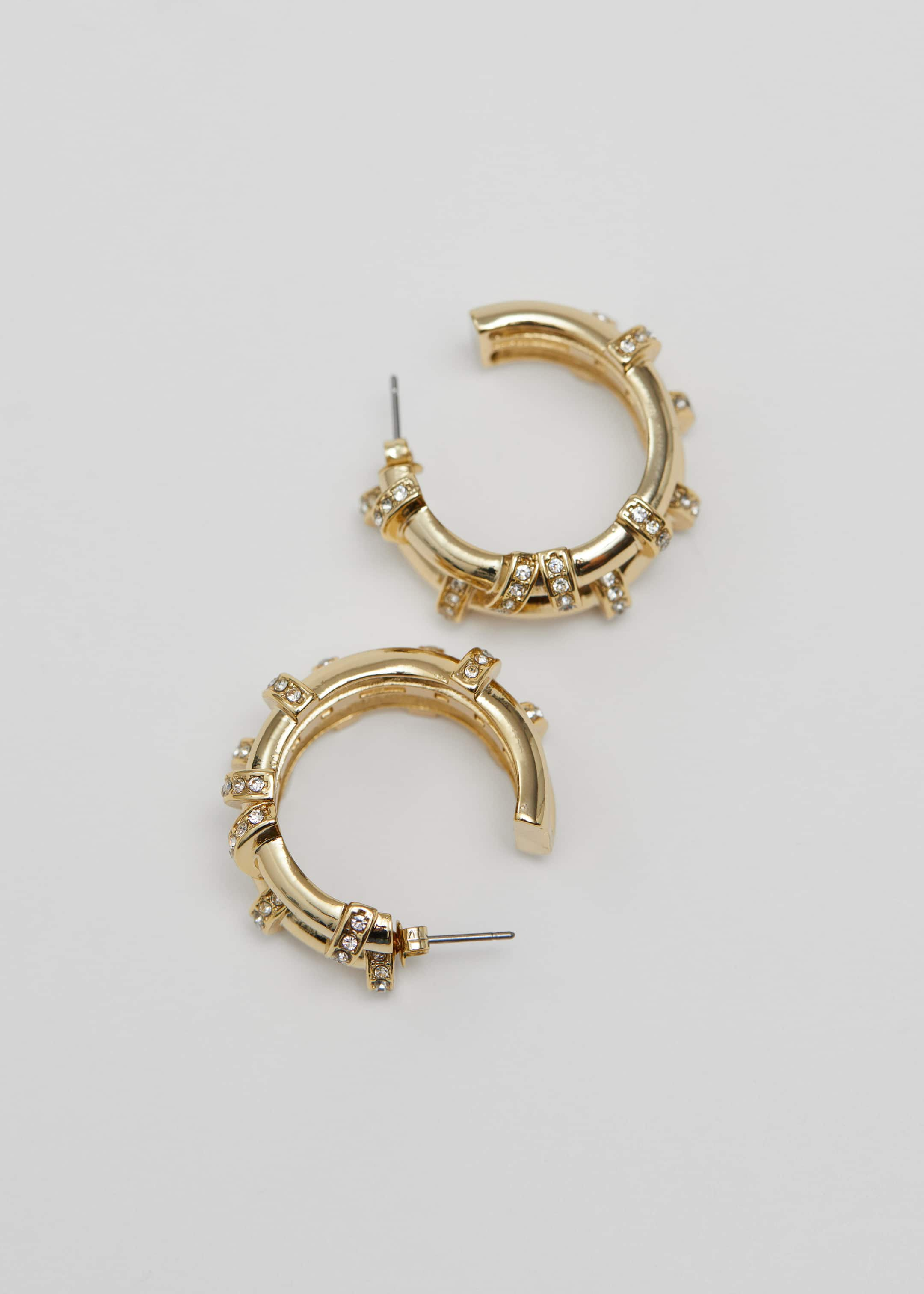 Crystal Adorned Hoops - Silver - Still Life