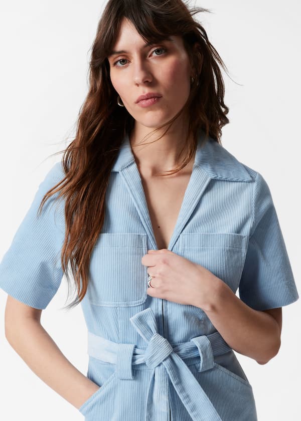 Belted Corduroy Jumpsuit