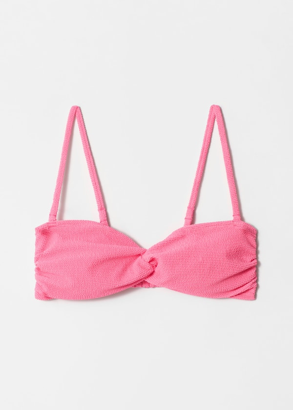 Textured Bandeau Bikini Top