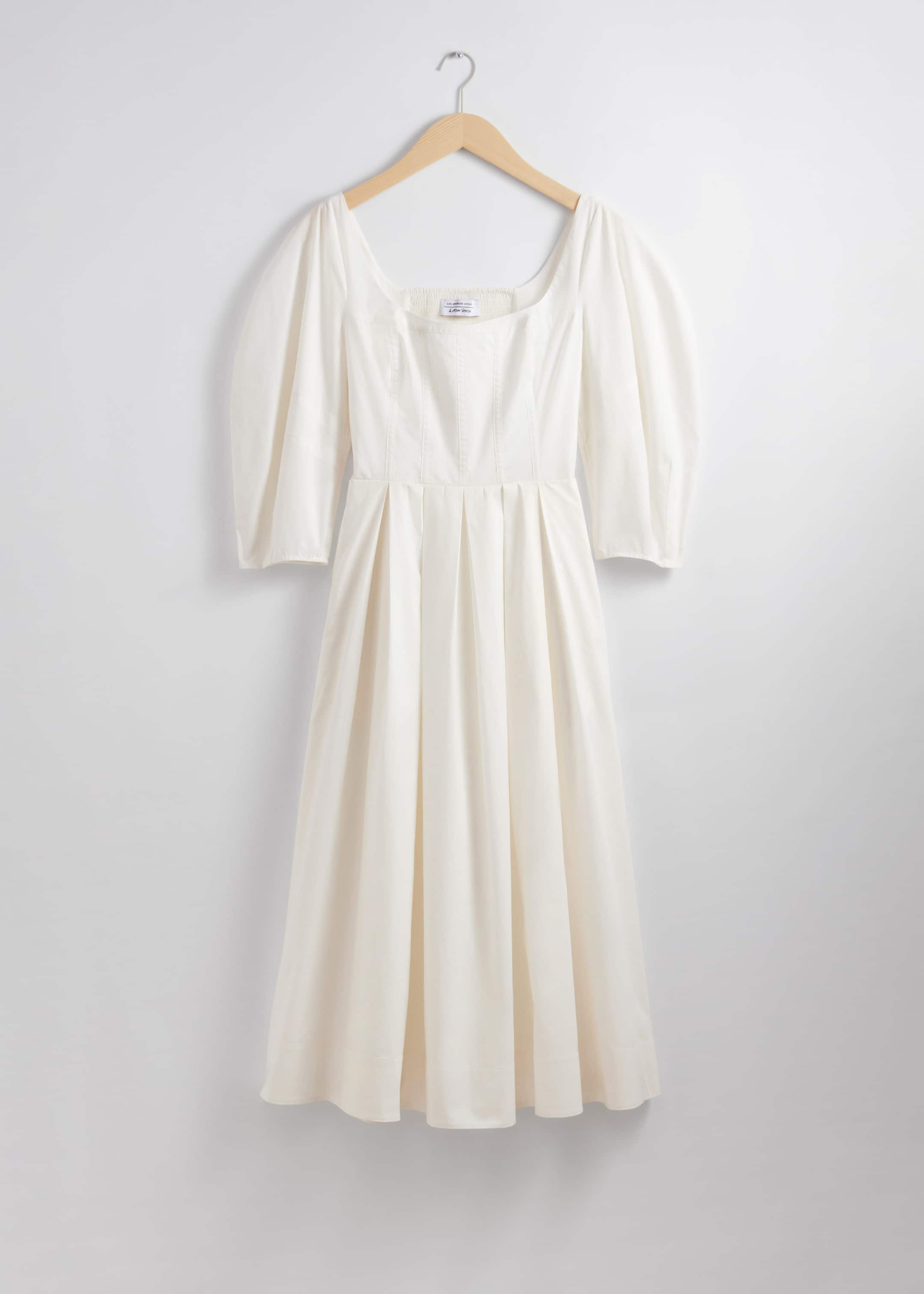 Pleated Midi Dress - White - Still Life