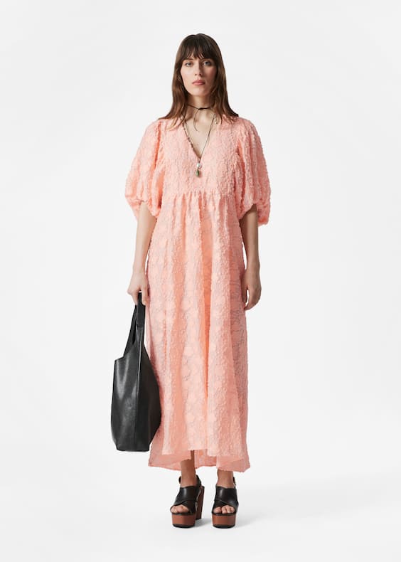 Puff-Sleeve Maxi Dress