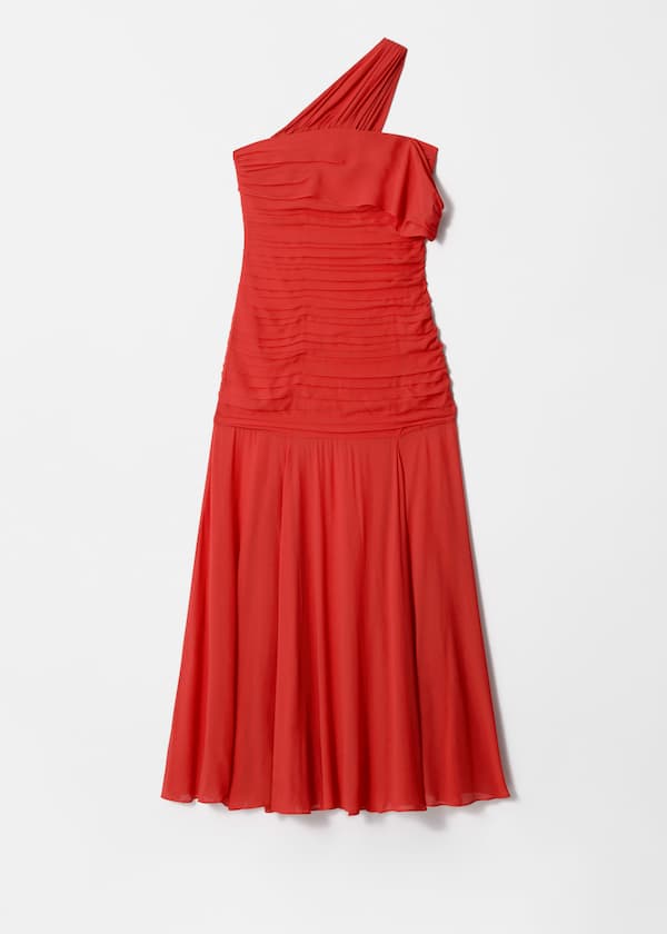 One-Shoulder Chiffon Maxi Dress