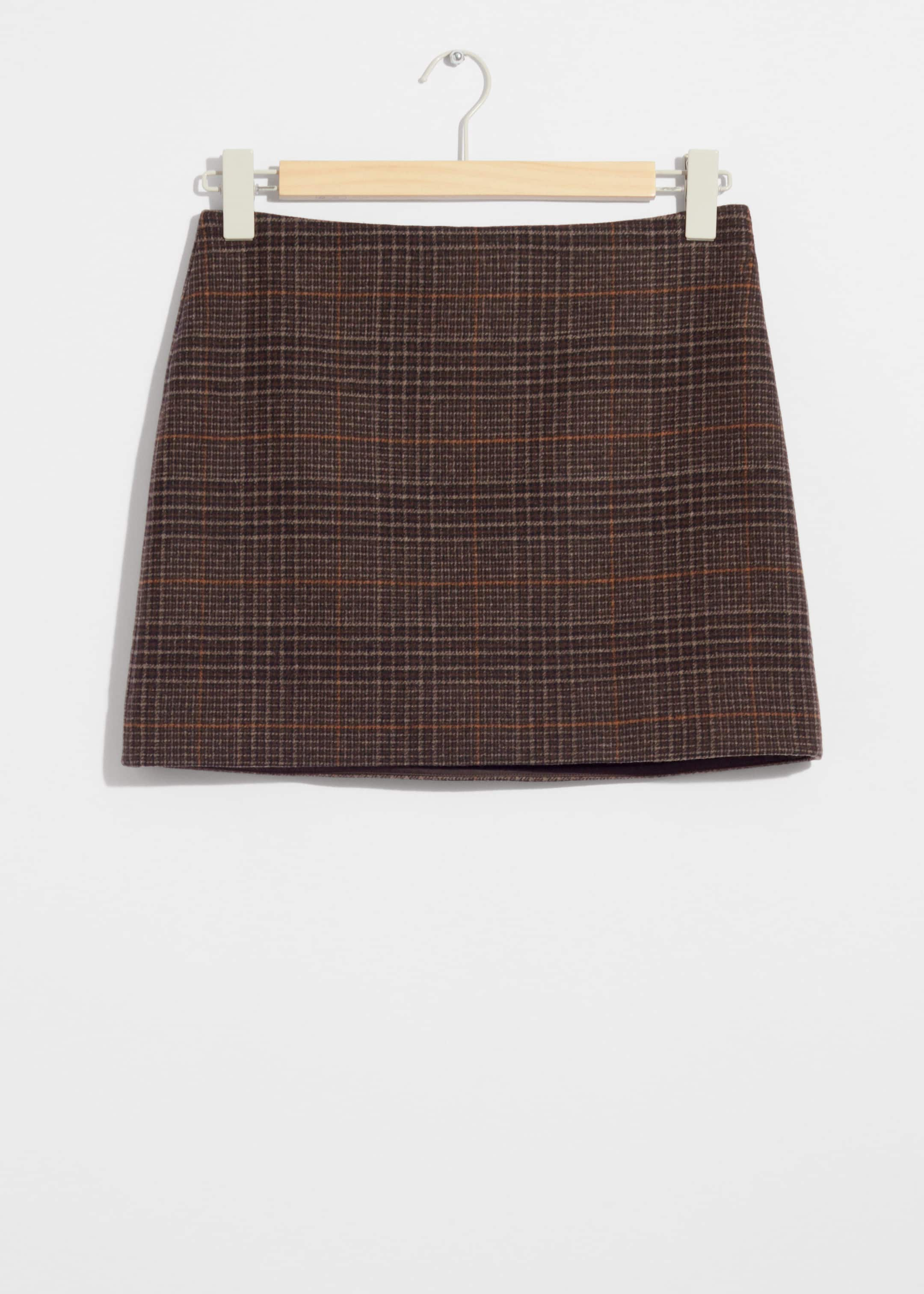 A-line Mini Skirt - Brown Checks - Still Life