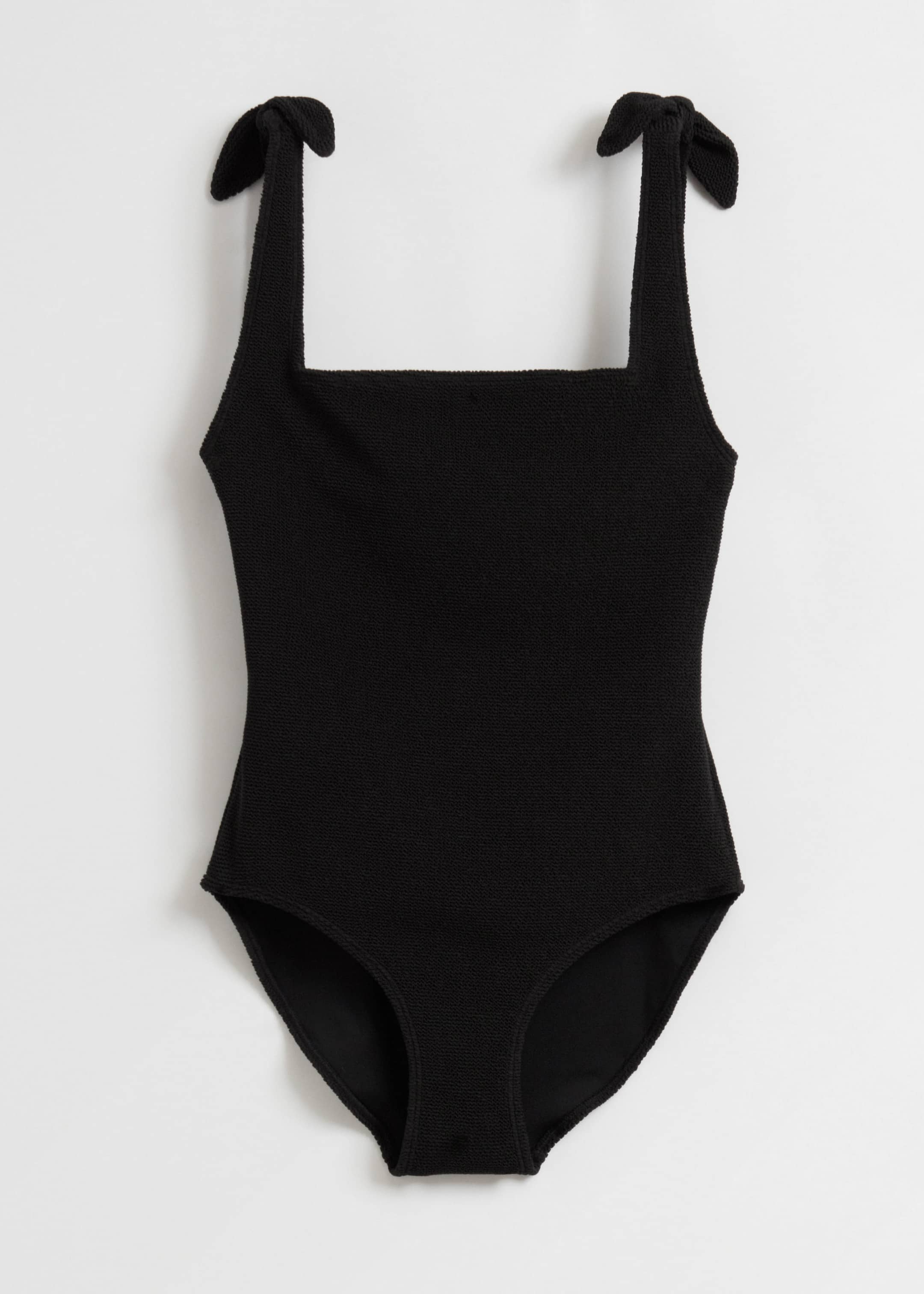 Image of Textured Bow Tie Swimsuit