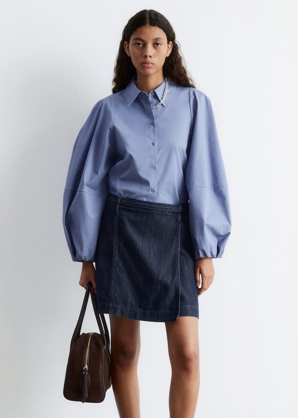 Voluminous Balloon-Sleeve Blouse