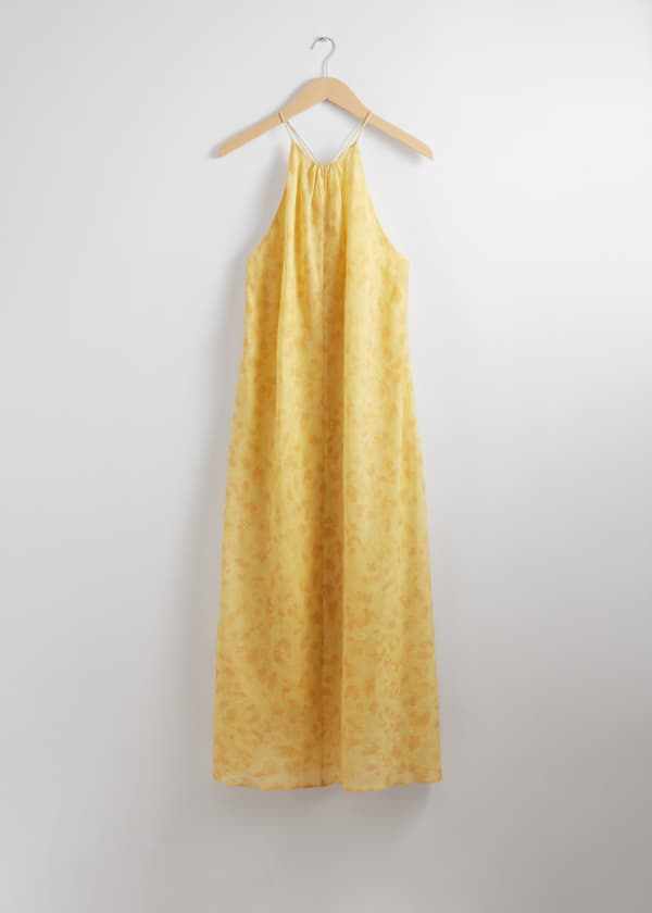 Sleeveless Halterneck Midi Dress
