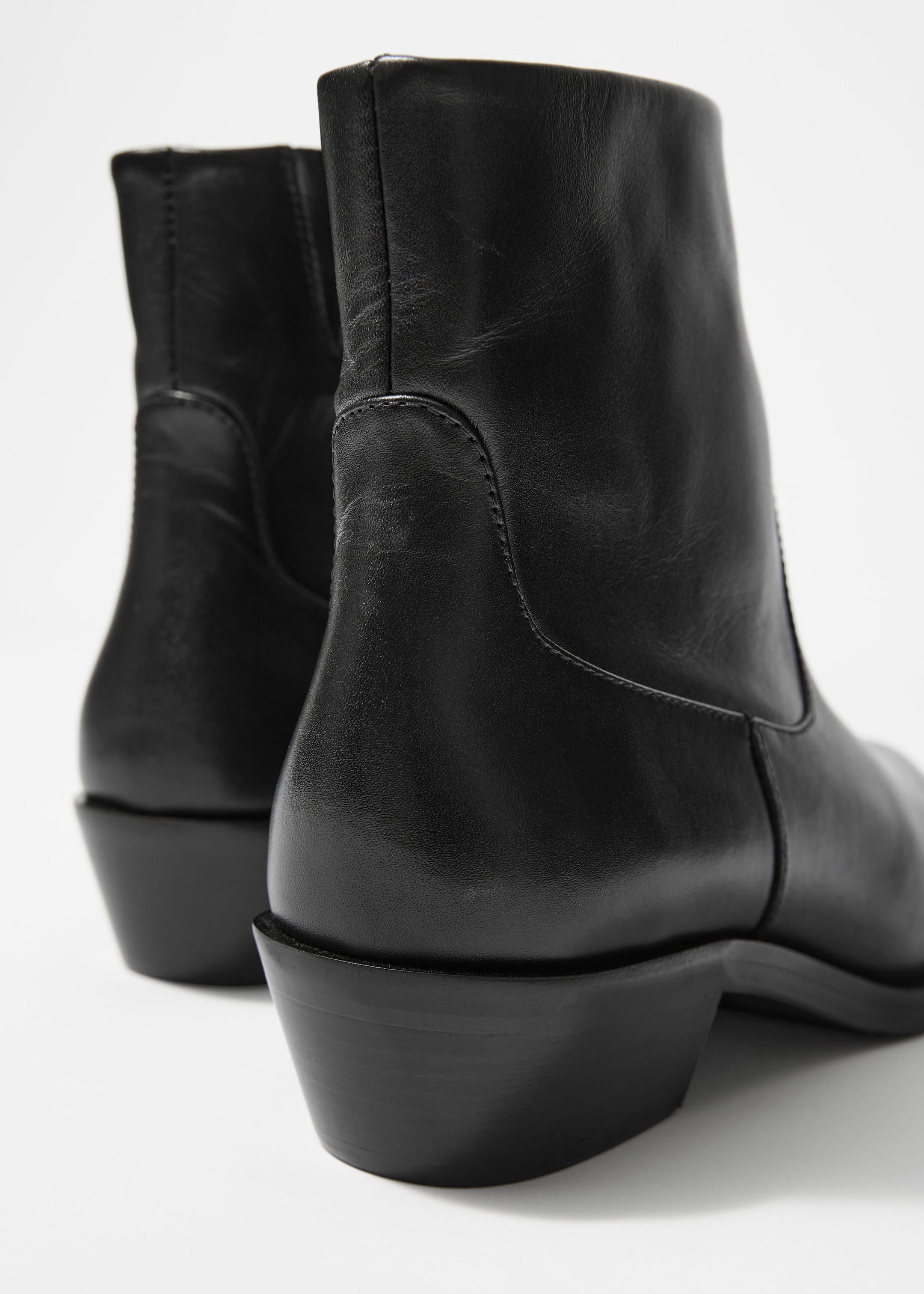 Point-Toe Leather Ankle Boots - {{variantName}} - Descriptive Detail