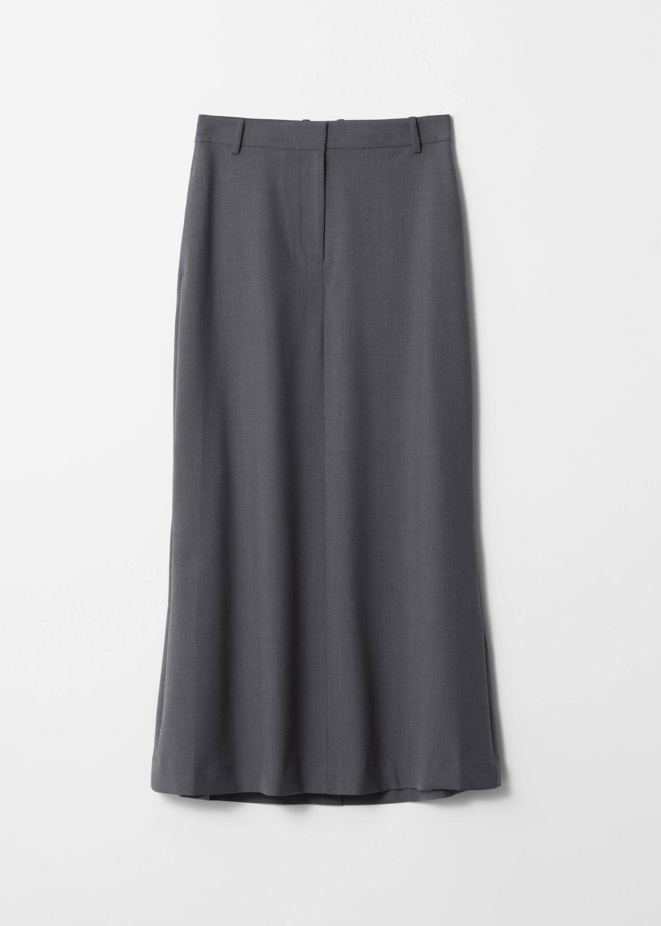 Flared Tailored Maxi Skirt - Grey - Still Life