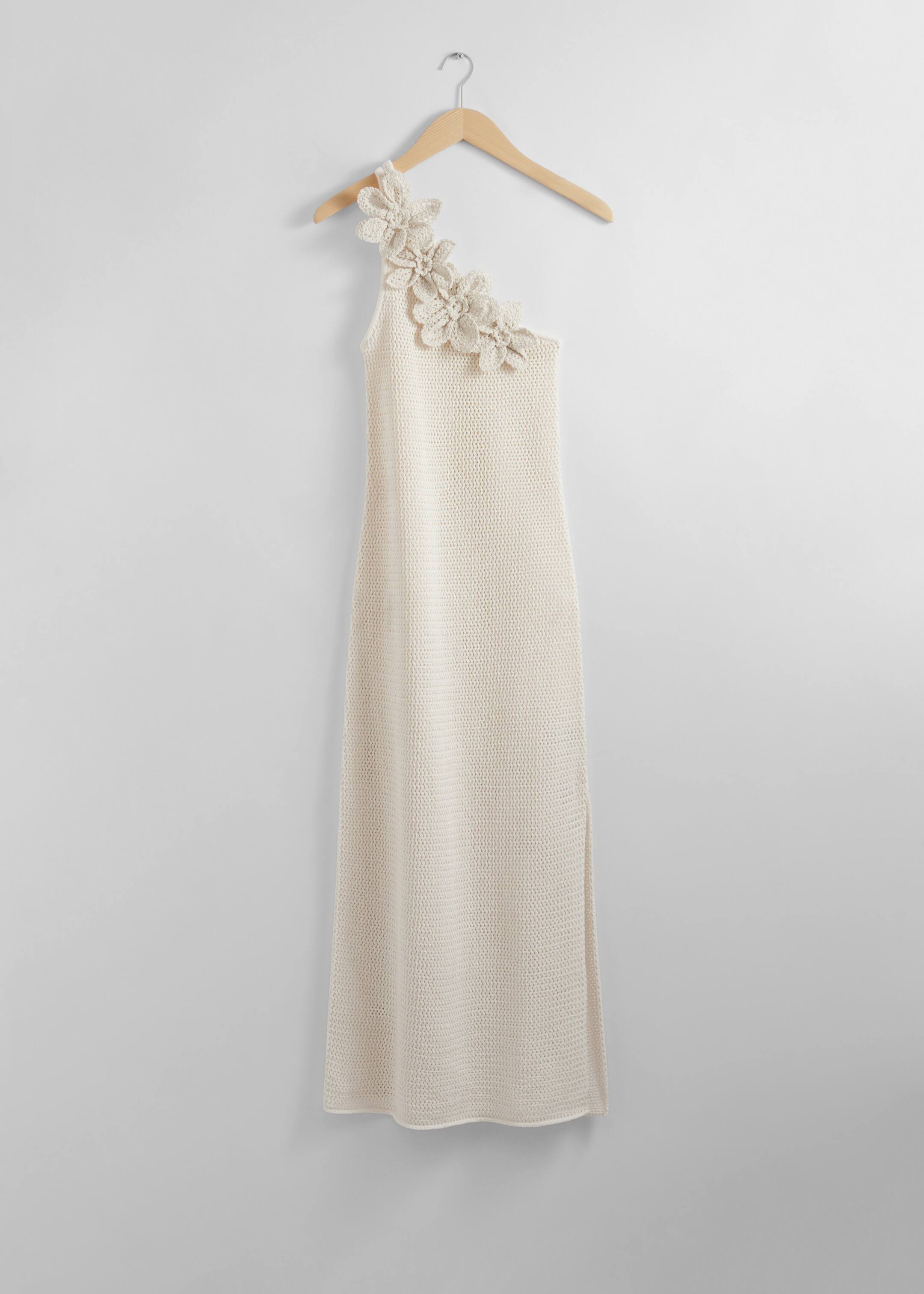 Crocheted One-Shoulder Midi Dress - Ivory - Still Life