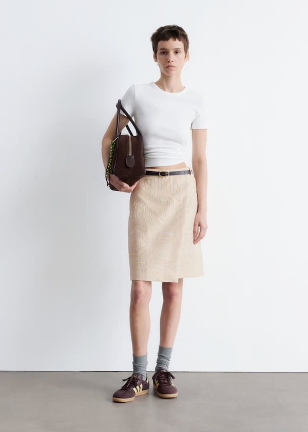 A-line Jacquard Midi Skirt