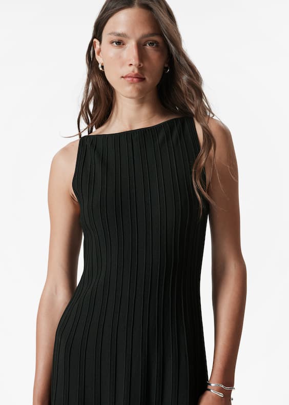 Rib-Knit Midi Dress