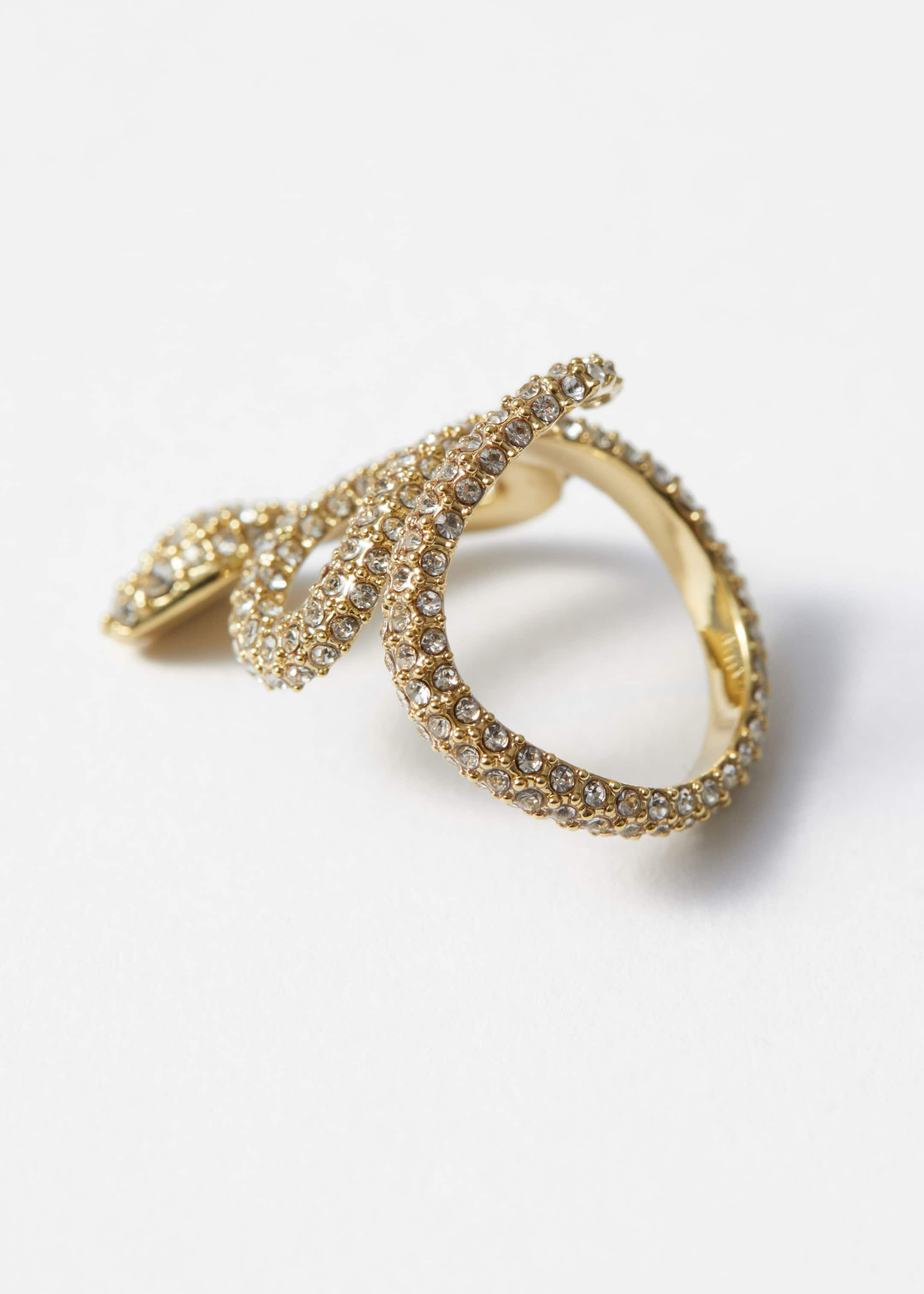 Bague serpent ornée de strass - {{variantName}} - Descriptive Detail