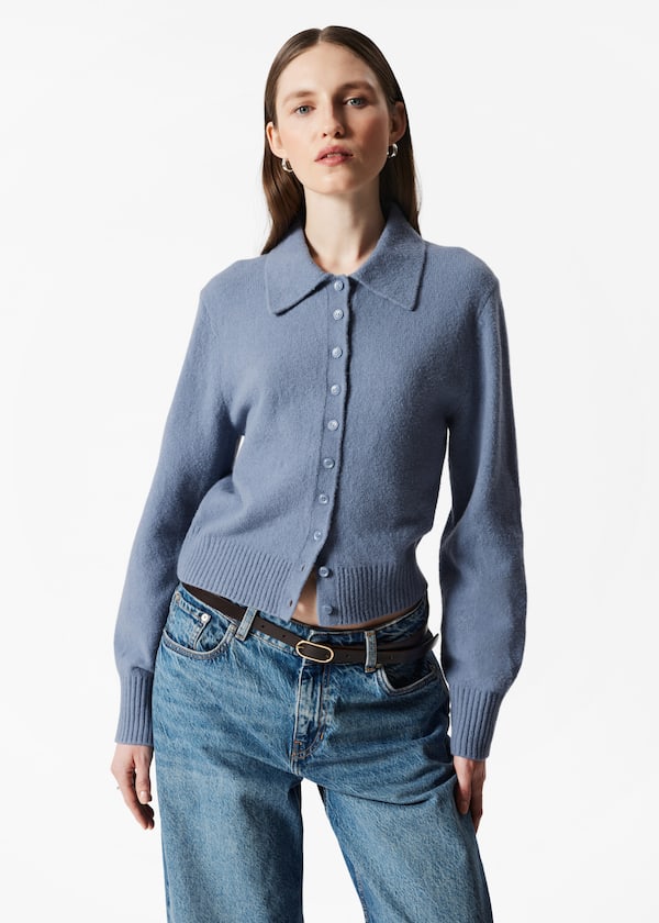 Knitted Collar Cardigan