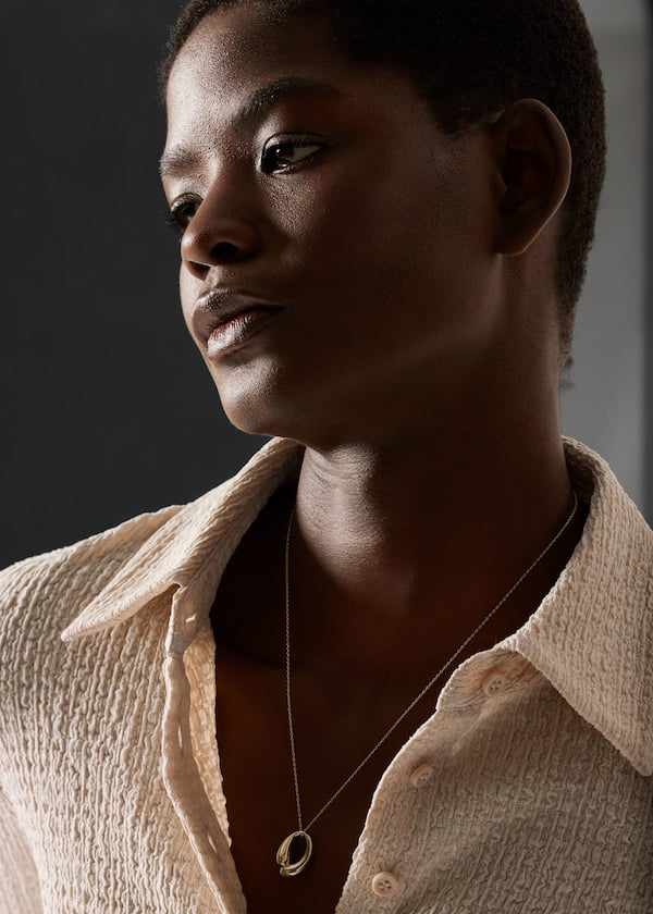 Textured Long-Sleeve Poloshirt