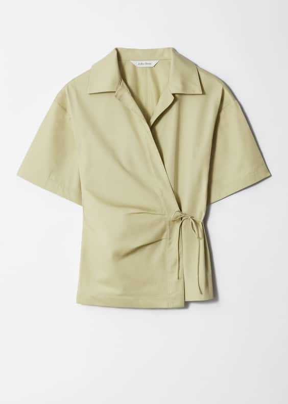 Short-Sleeve Wrap Shirt