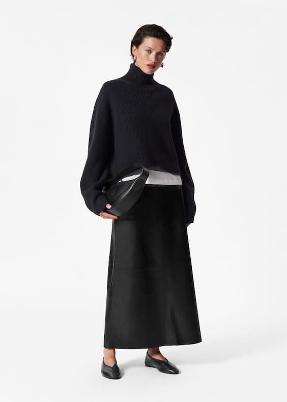 Leather Midi Skirt
