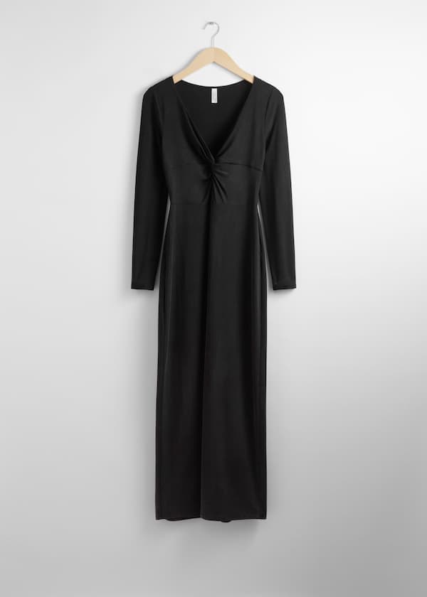 Twist-Detailed Midi Dress