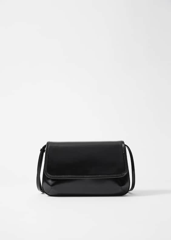 Glossed-Leather Crossbody Bag