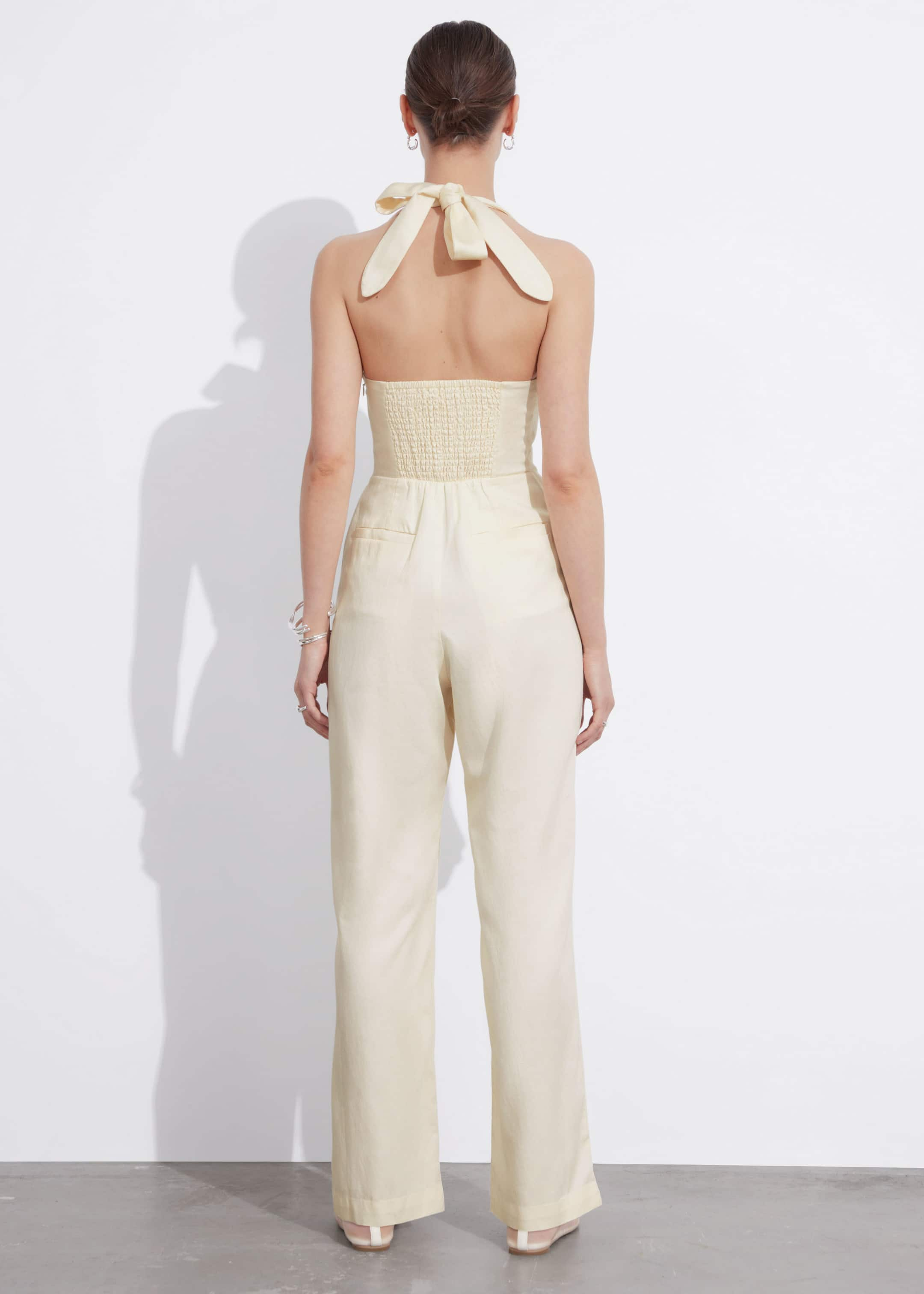 Halterneck Jumpsuit - White - Lookbook