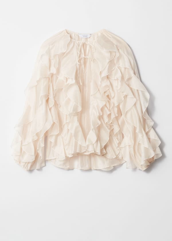 Cascading Ruffle Blouse