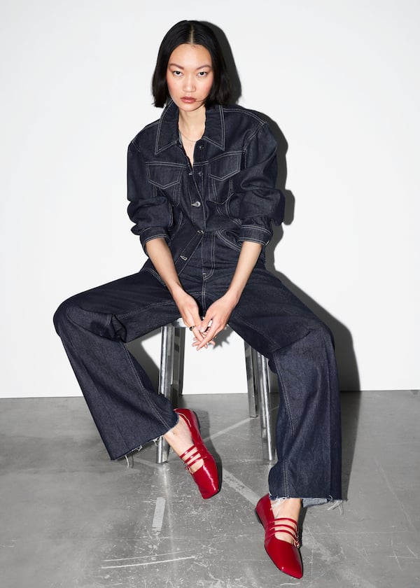 Mary-Jane Leather Ballet Flats