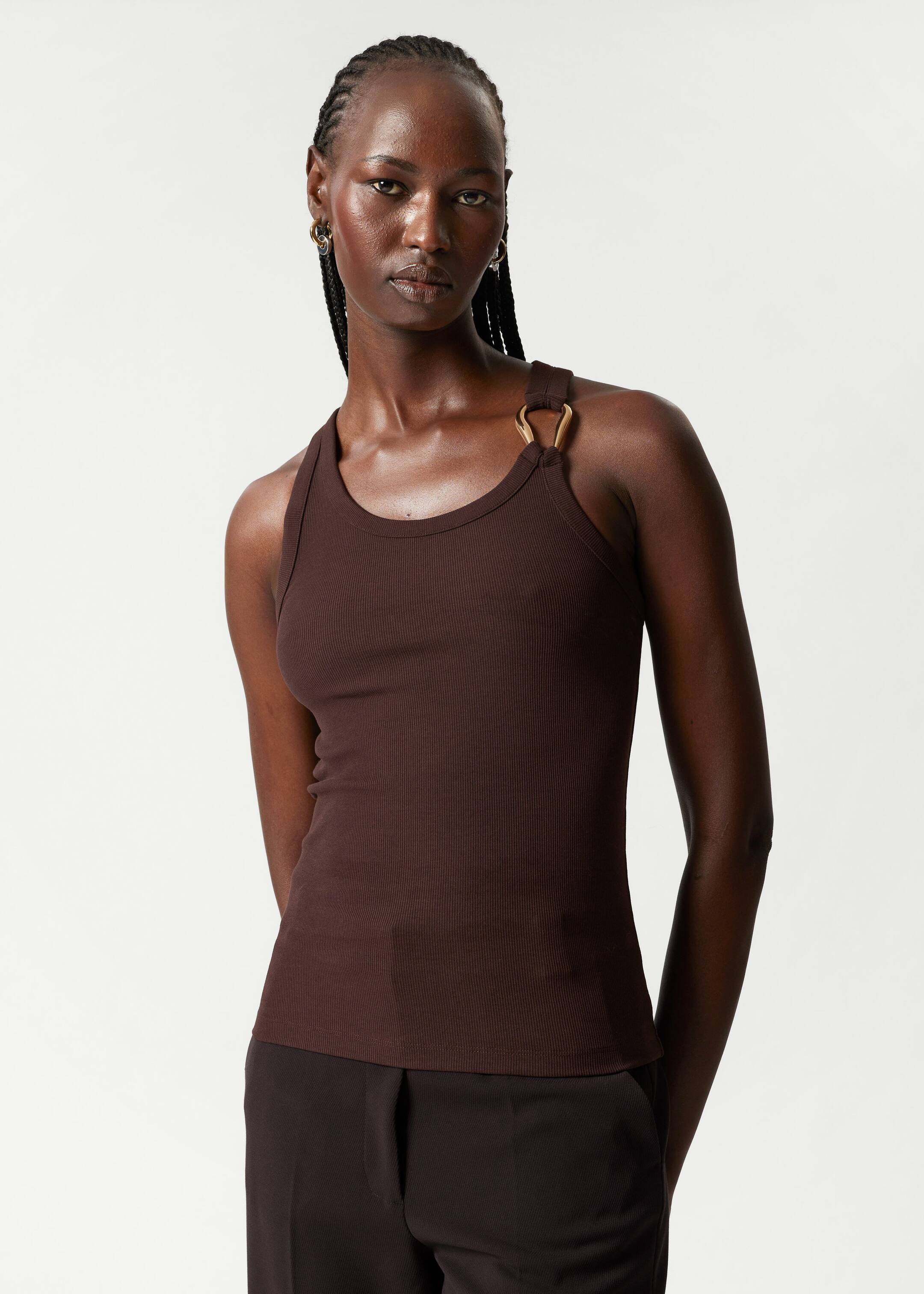 Image of Metal-Buckle Tank Top