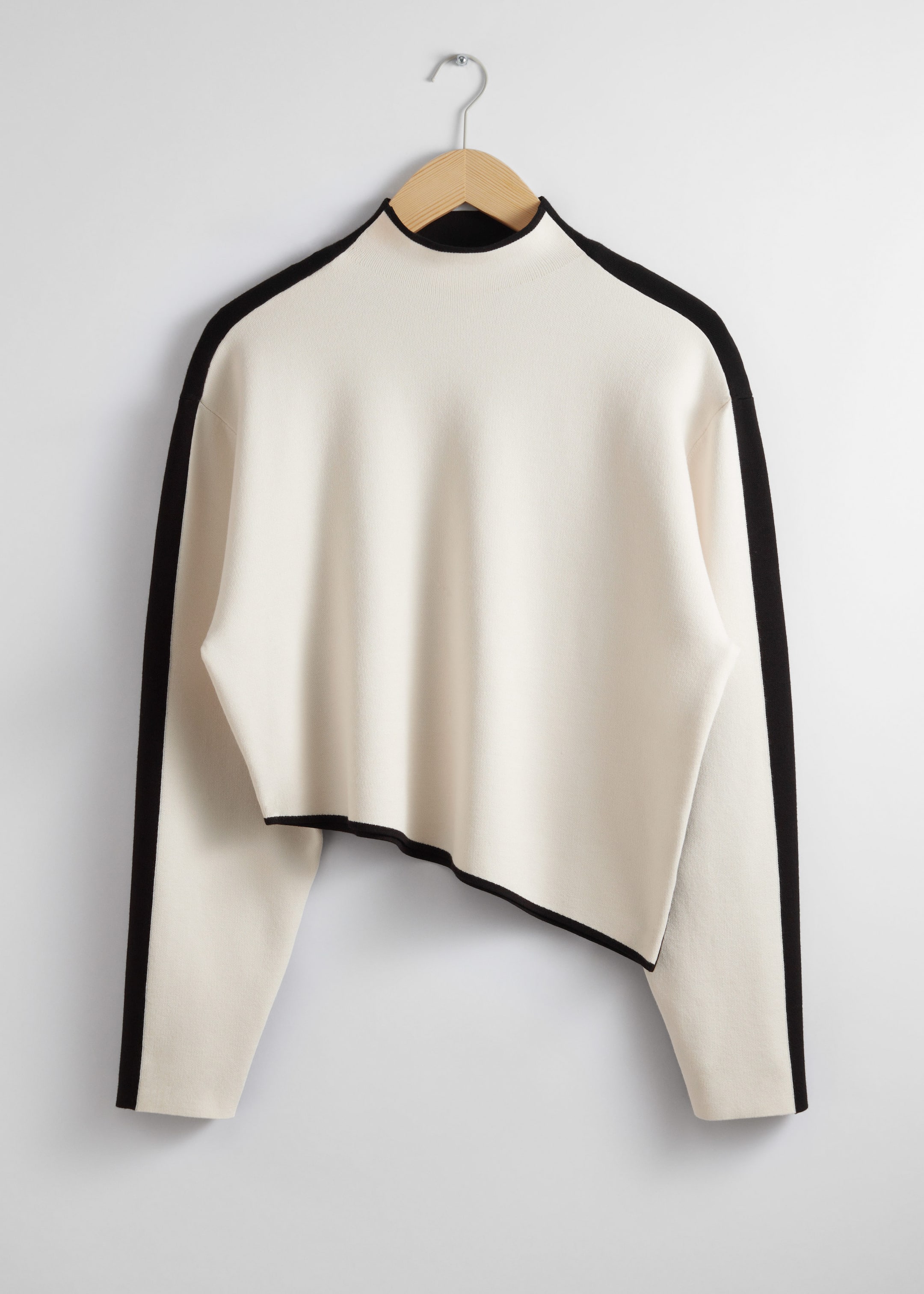 Asymmetric Two-Tone Top - Black/White - Still Life