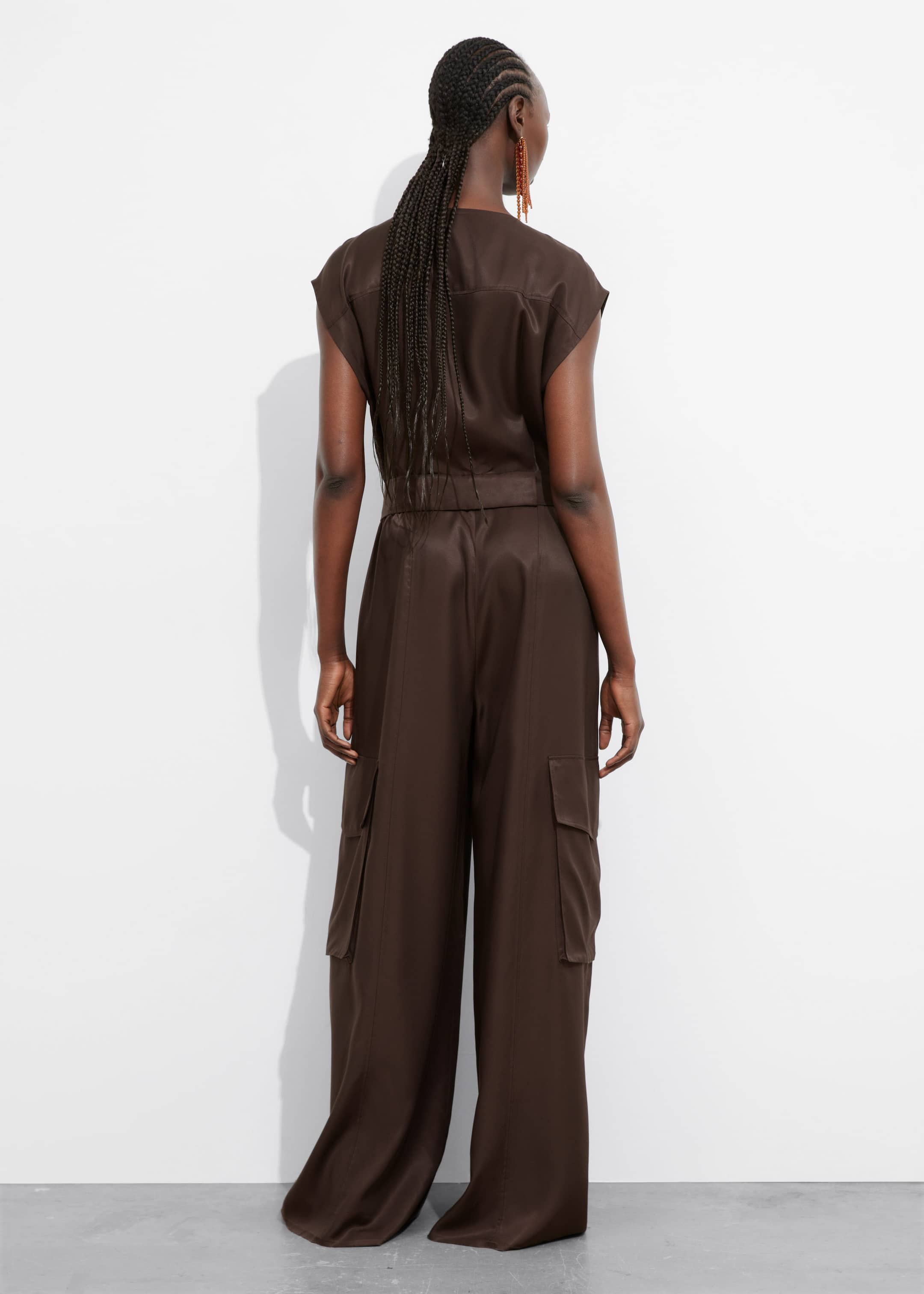 Utility Jumpsuit - Brown - Lookbook