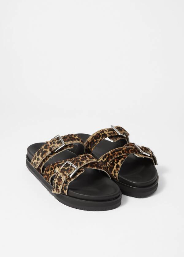 Cross-Strap Leather Sandals