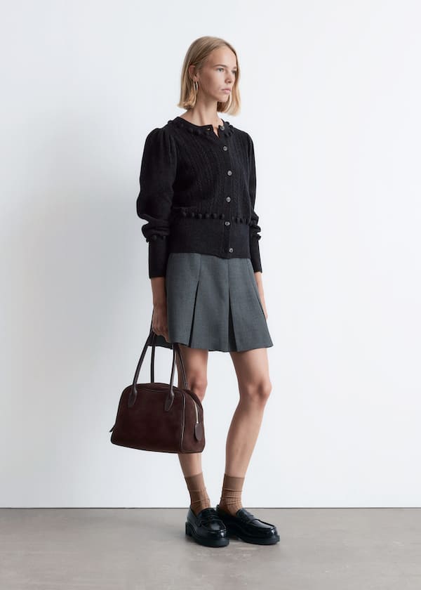 Cable-Knit Wool Cardigan