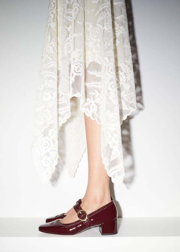 Mary-Jane Leather Pumps
