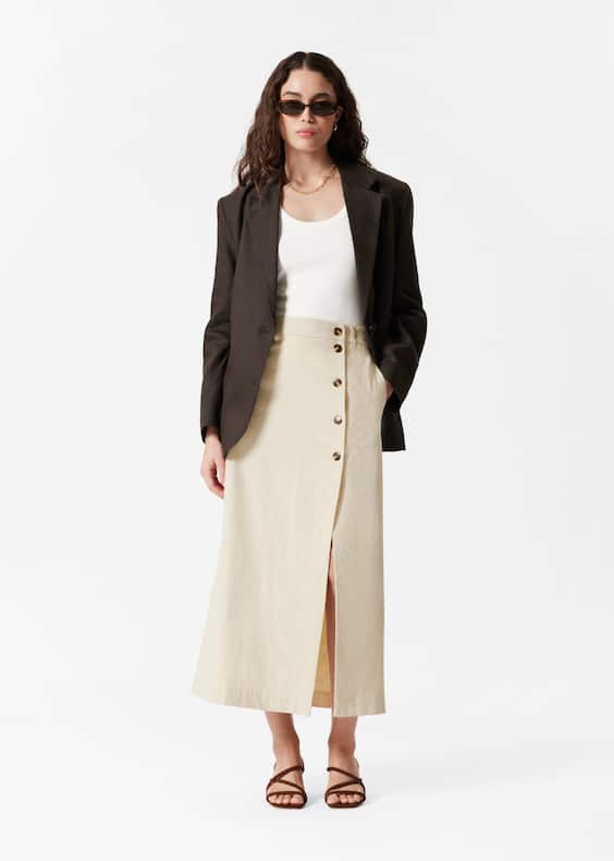 A-Line Midi Skirt