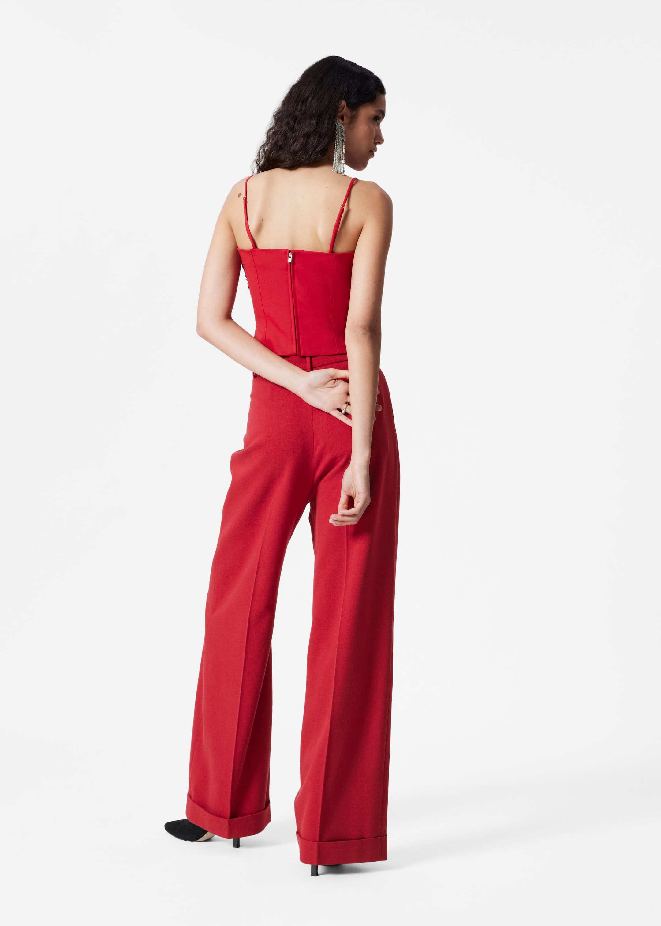 Cropped Bow Top - Red - Lookbook