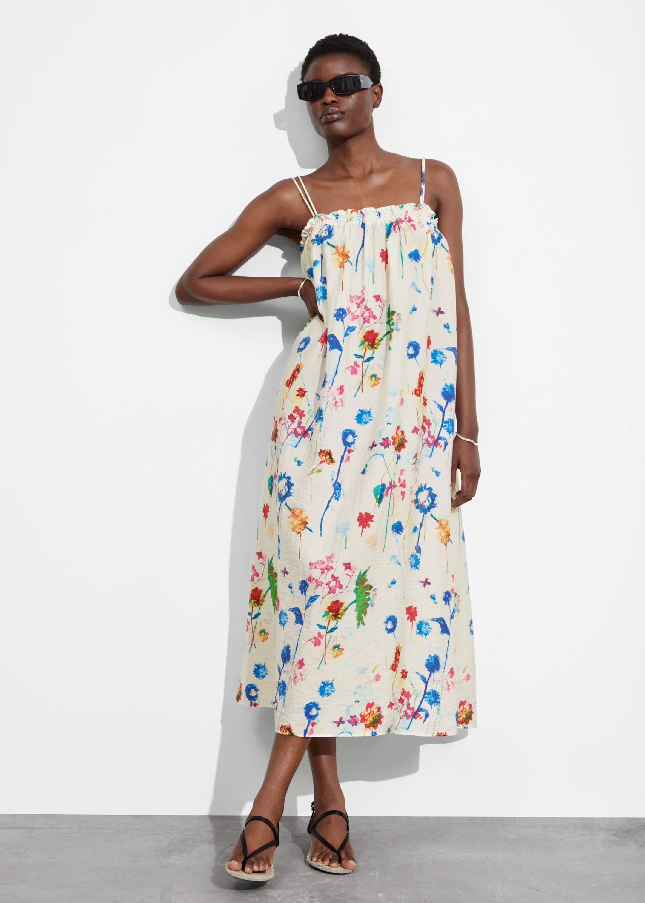 Floaty Strappy Midi Dress - Imprimé floral - Lookbook