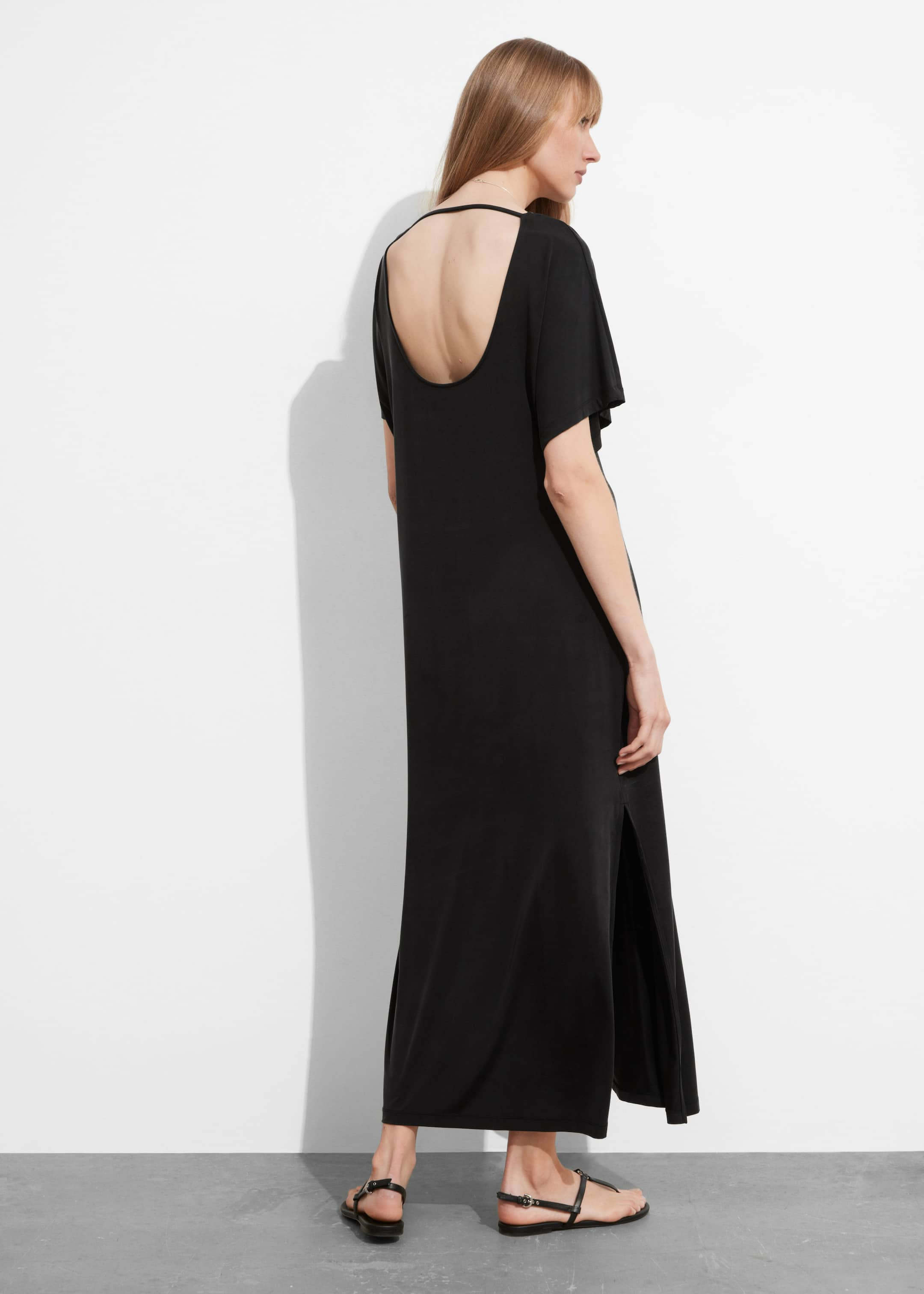 Open-Back Maxi Dress - Black - Lookbook