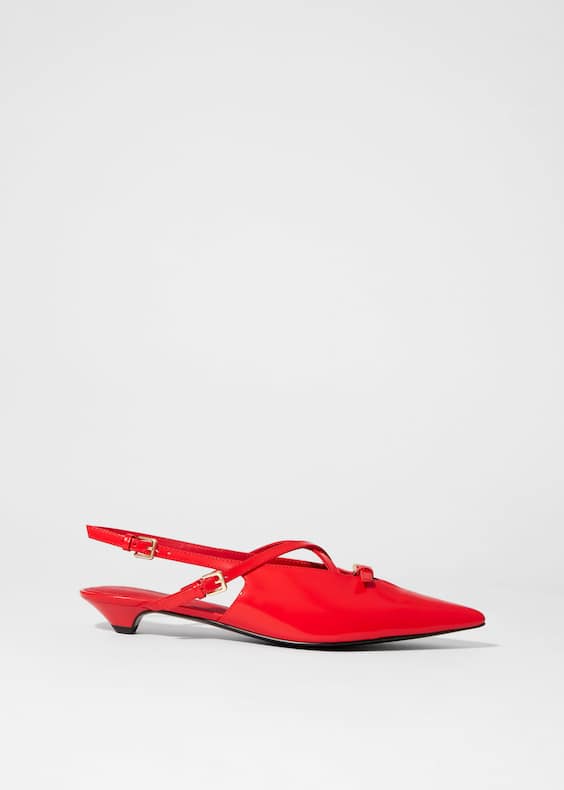 Buckled Strappy Slingback Ballerinas