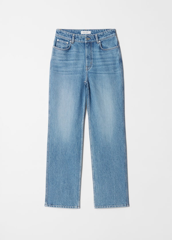 High-Waist Straight-Leg Jeans