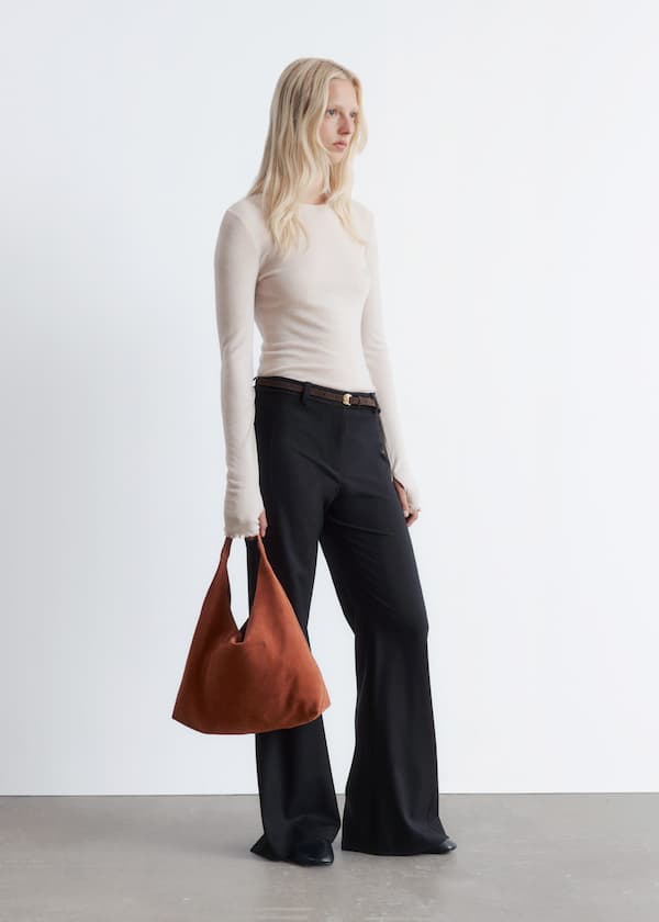 Flared Wool Trousers