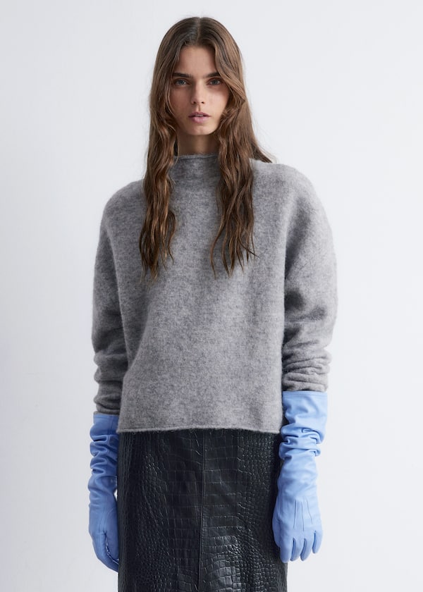 High-Neck Alpaca-Knit Jumper