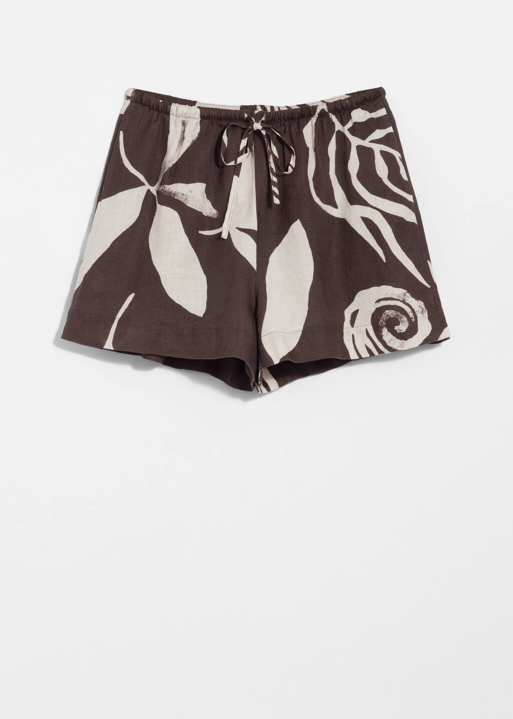 Printed Drawstring Linen Shorts - Americana Stripe main image 1