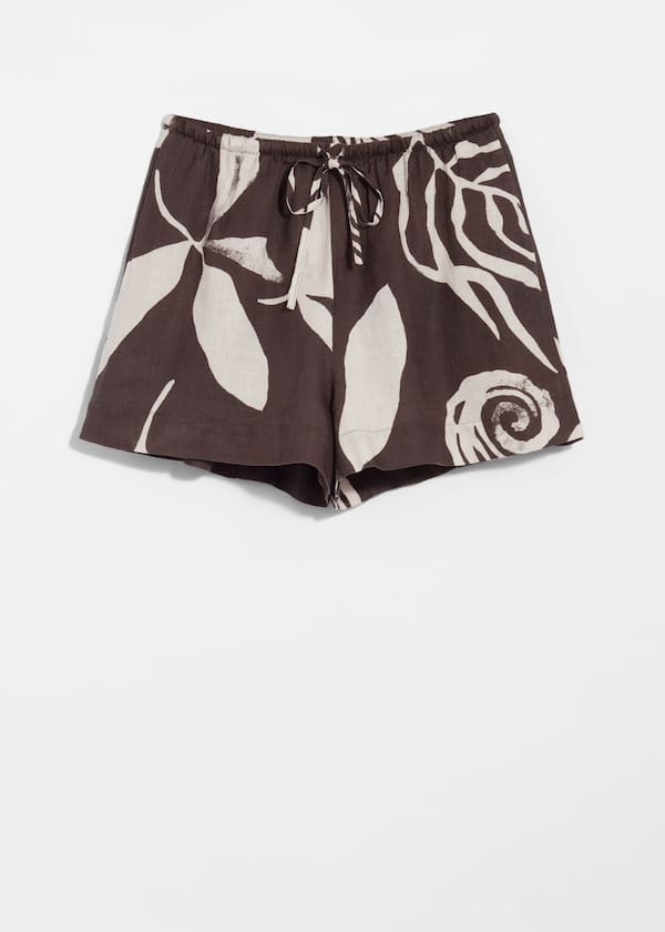 Drawstring Linen Shorts
