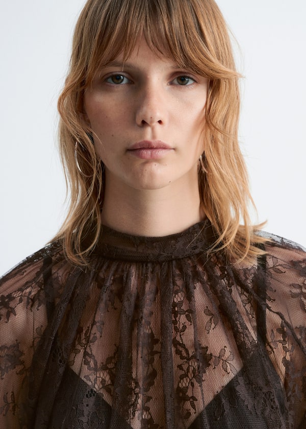 Flounced Lace Blouse