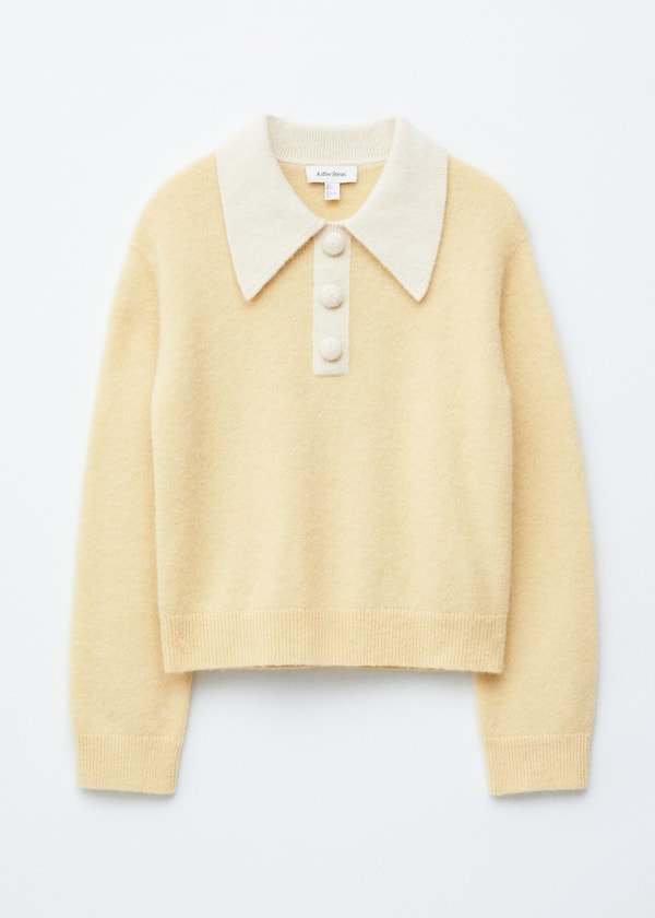 Alpaca-Blend Collared Jumper