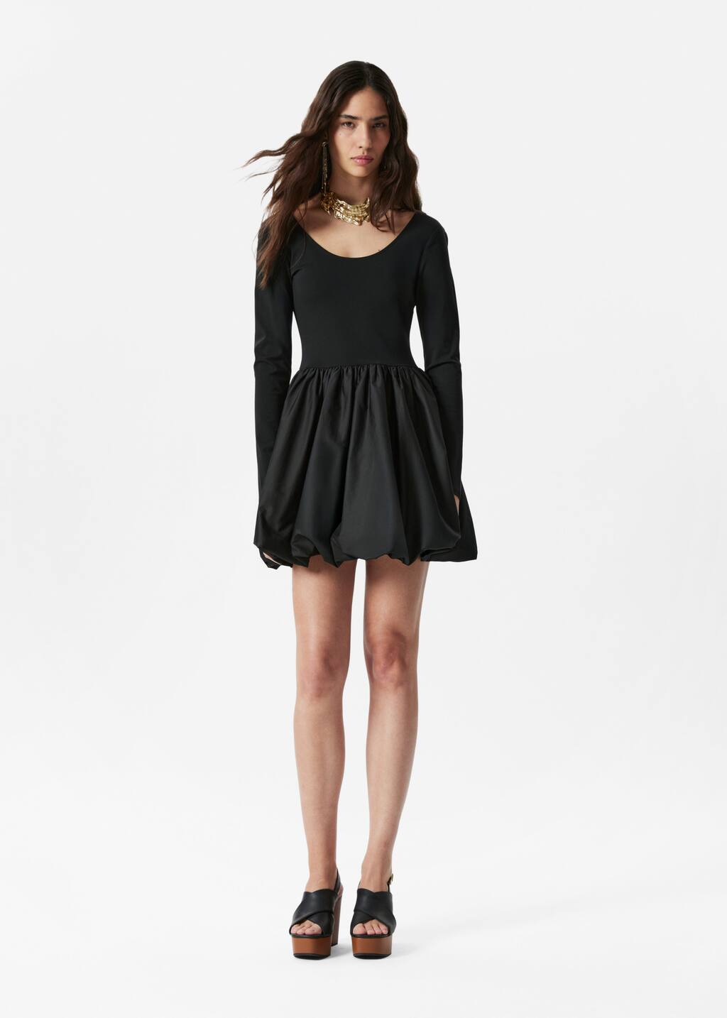 ワンピース ETMON Balloon Shirring Mini Dress, Black Etmon-Balloon Shirring Mini Dress, Black│삼성물산 온라인몰