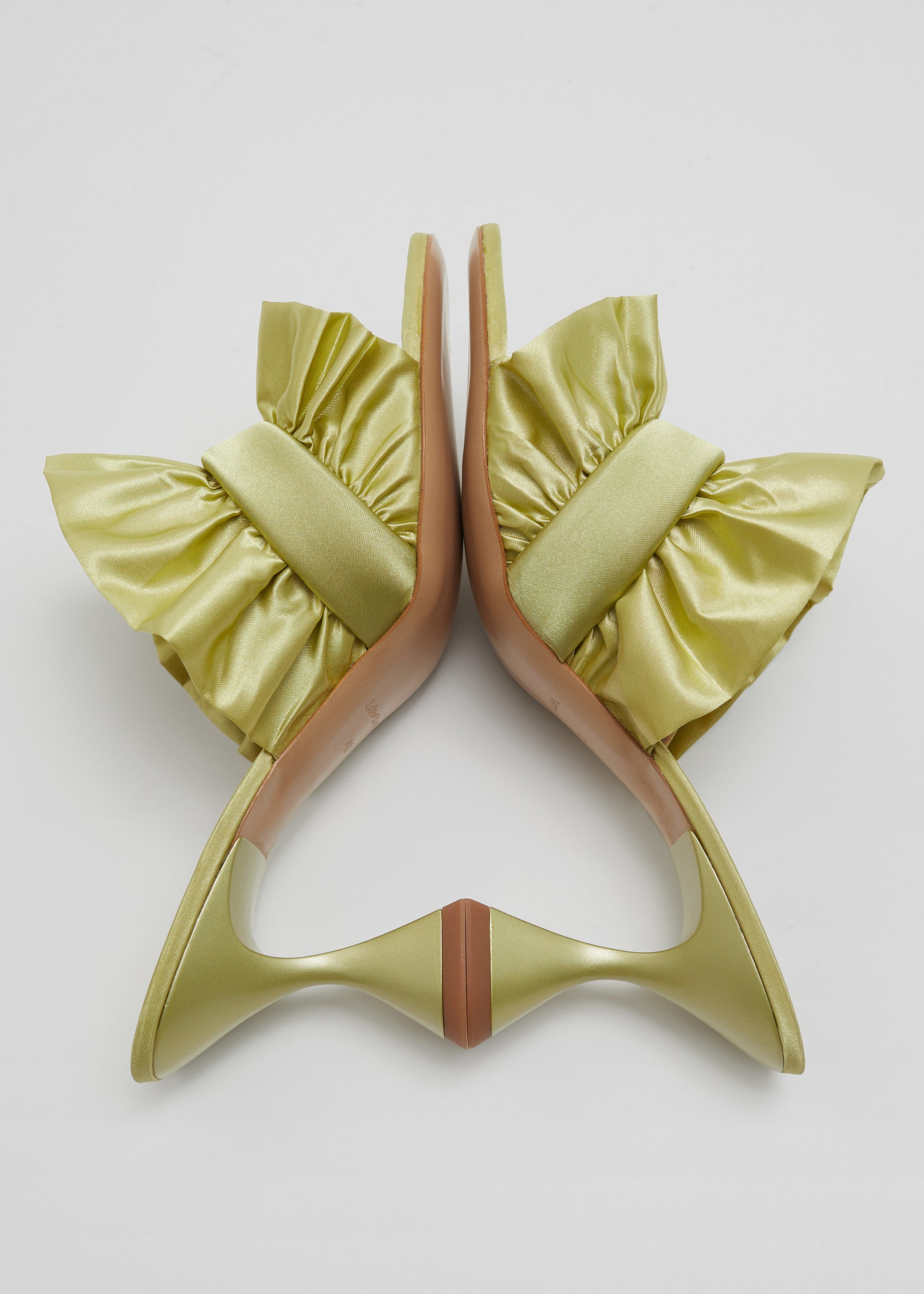 Satin Mules - Olive - Still Life