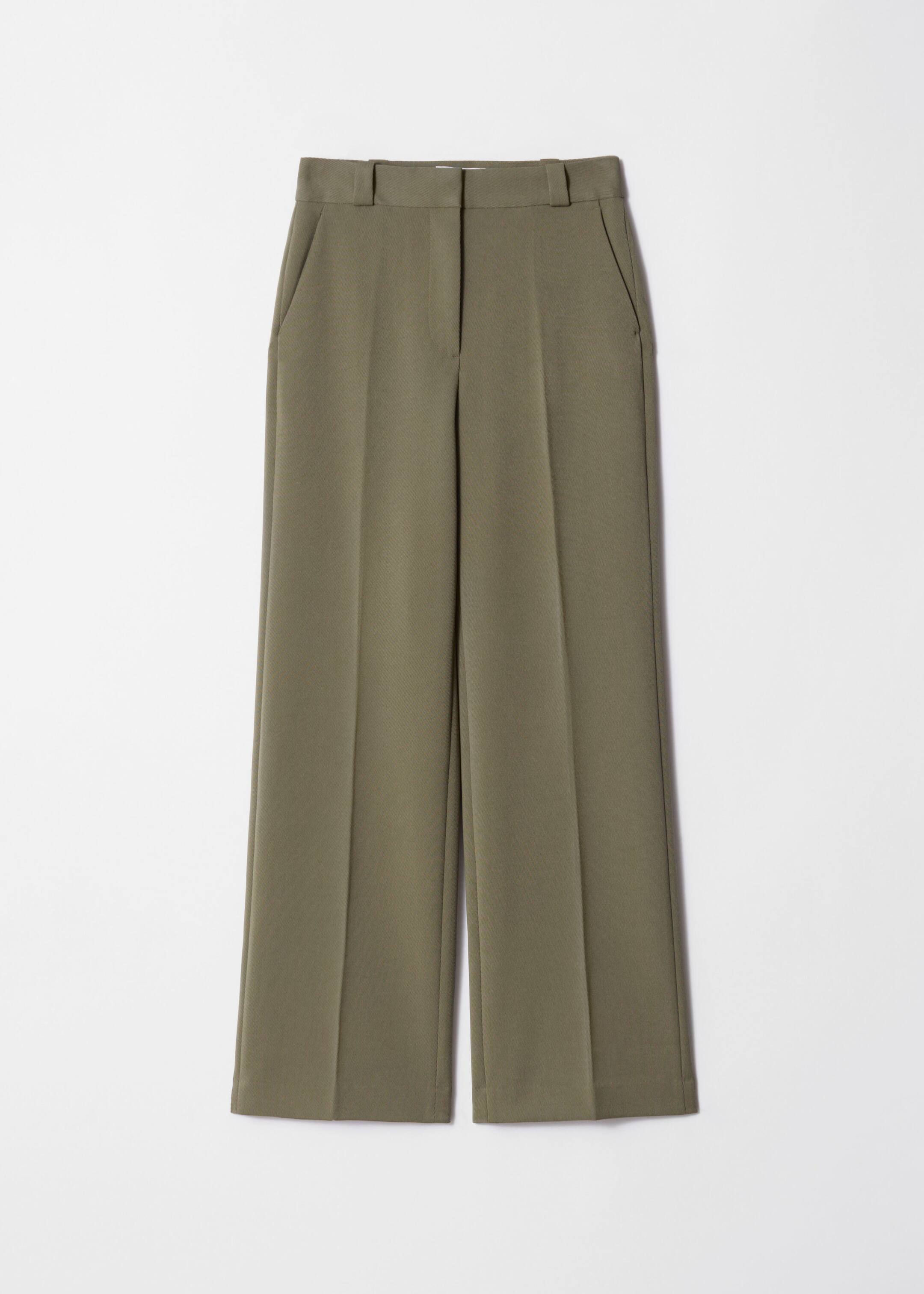 Wide Press-Crease Trousers - Cream - Still Life