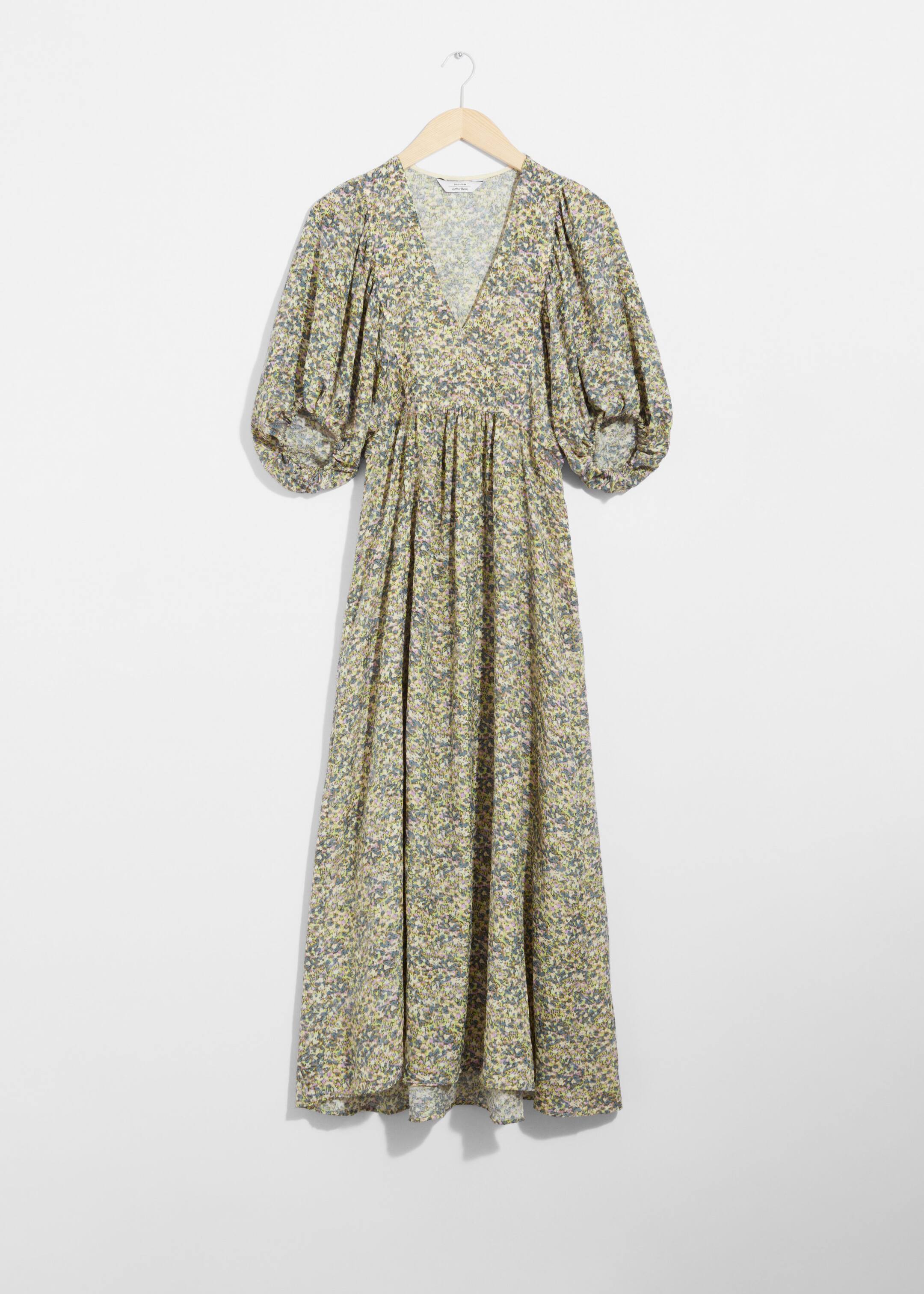 Puff-Sleeve Maxi Dress - Green - Still Life