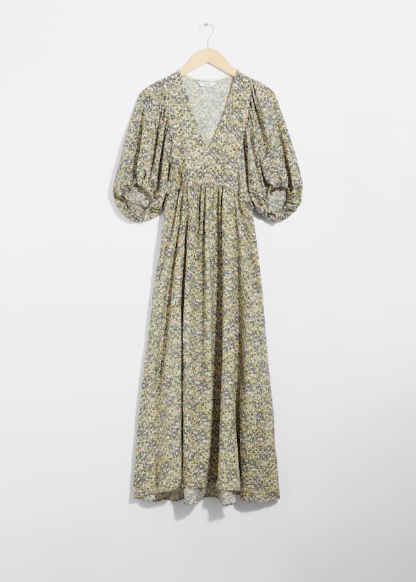 Puff-Sleeve Maxi Dress