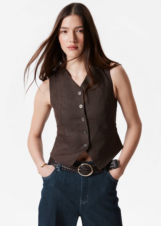 Tailored Linen Vest
